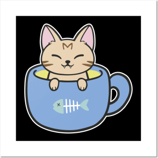 Tea cat Posters and Art